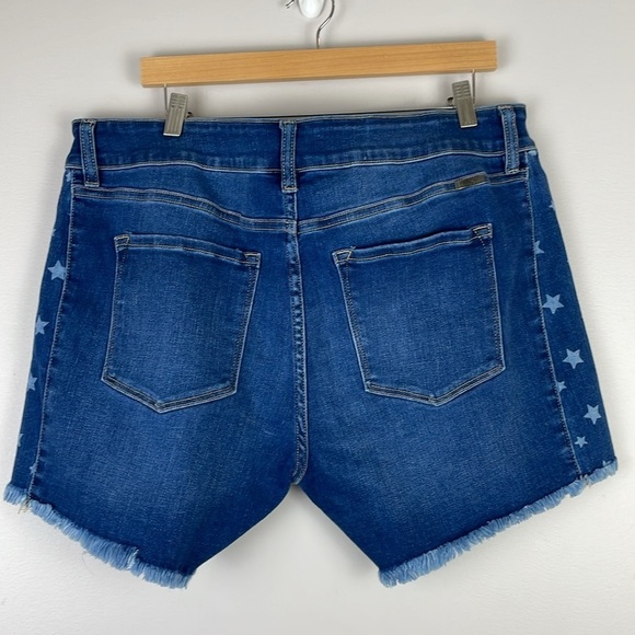NWOT KanCan Jean Denim Shorts SZ 20 Stars 4th of July Stretch High Rise - Picture 5 of 10